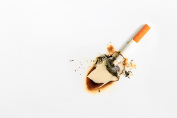 Cigarette Burning the White Paper.