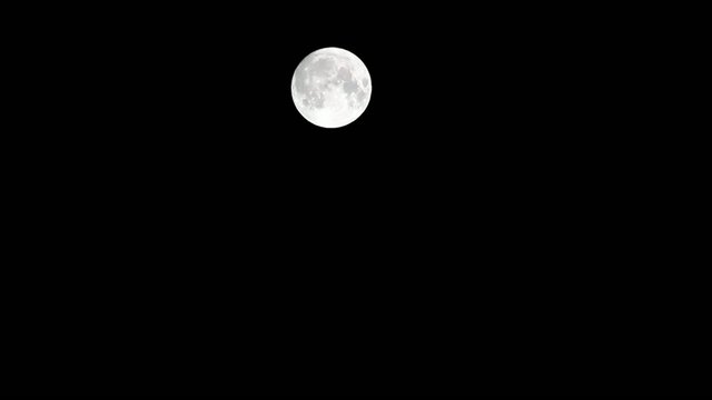 full moon, black background