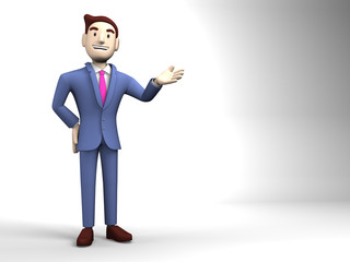 Young Businessman On White Text Space