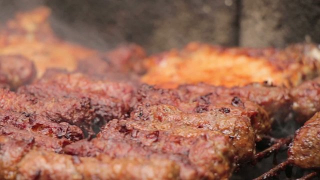 Barbecue Grill Minced Meat Kebabs 7