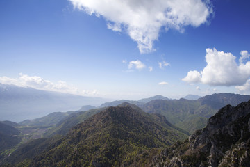 Naklejka premium Alpen Panorama Blick Richtung Italien