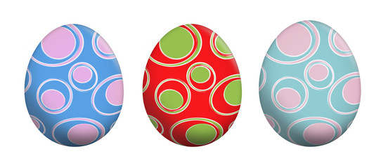 easter color eggswhite background