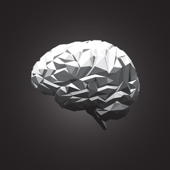 Paper Abstract Human Brain on Dark Background.