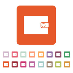 The wallet icon. Purse symbol. Flat