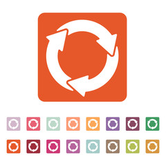 The waste processing icon. Bio symbol. Flat