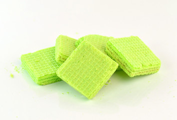 coffee wafer on white background
