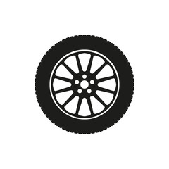 The tire icon. Wheel symbol. Flat