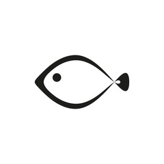 The fish icon. Seafood symbol. Flat