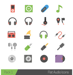 Colorful Flat Modern Multimedia Audio Icons