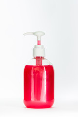 Soap dispenser on white background