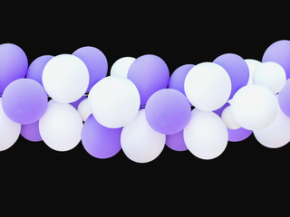 white and purple balloons isolated