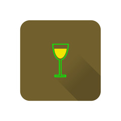 Glass with drink flat design icon.
