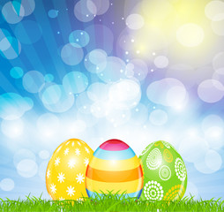 Happy Easter Spring Background Vector Illustration