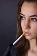 portrait of a girl with a cigarette