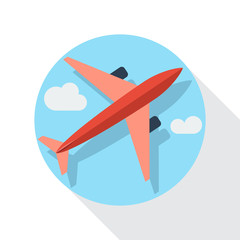 Vector sign airplane, flat design