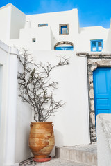 Old street in Fira town