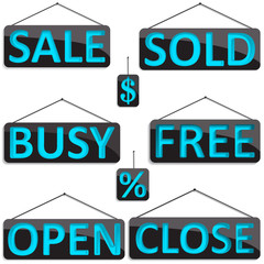 text board icons vector set.