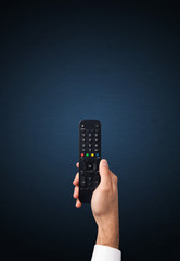 Hand with remote control