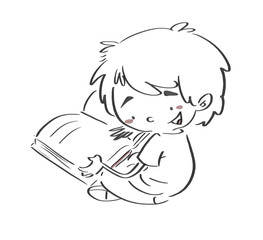 niño sentado con libro