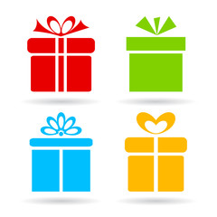Gift box icons set