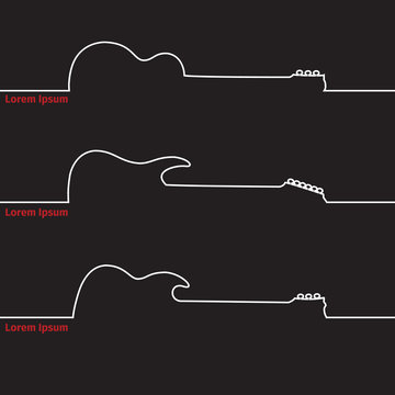 Guitars silhouette on a advertising card