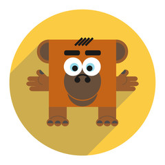Icon of cute monkey.