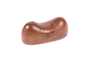 breast shaped support made from wooden for massage isolated on w