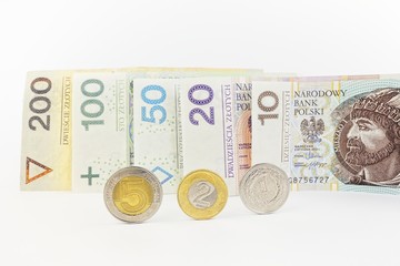 all polish banknotes with coins