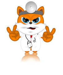 Marvin Cat Pet Veterinarien Cartoon Animal angry
