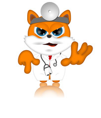 Marvin Cat Pet Veterinarien Cartoon Animal angry