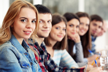 Group of students sitting in classroom