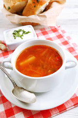 Ukrainian beetroot soup - borscht,