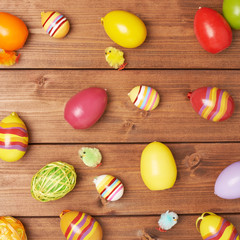 Multiple Easter egg decorations composition