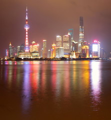 Fototapeta na wymiar Shanghai Bund Panorama at night