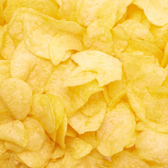 Surface covered with potato chips