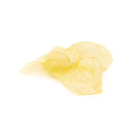 Yellow potato chips isolated
