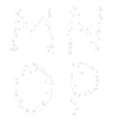 Letters made with the drops of paint