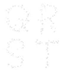 Letters made with the drops of paint