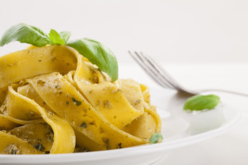 Pasta tagiatelle with pesto