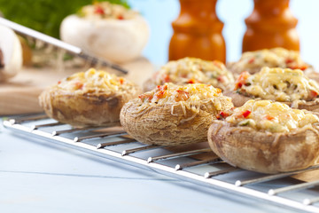 Baked stuffed mushrooms
