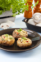 Baked stuffed mushrooms