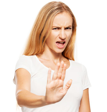 Woman showing gestures failure