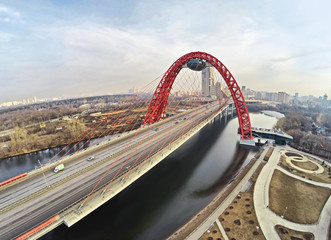Вид с высоты на Живописный Мост в Серебряном бору, - obrazy, fototapety, plakaty