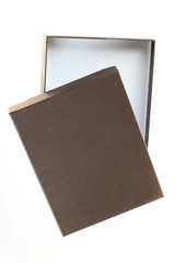 Open empty brown box