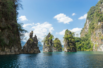 Limestone cliffs and mountains in Khao Sok