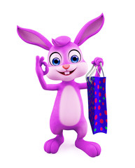 Easter Bunny with shopping bag