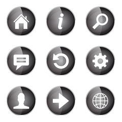 Web Internet Black Vector Button Icon Design Set