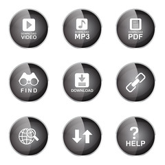 Multimedia Web Internet Black Vector Button Icon Design Set