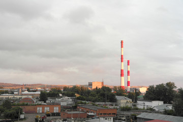 Fototapeta na wymiar Evening industrial landscape