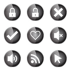 SEO Internet Sign Black Vector Button Icon Design Set 4